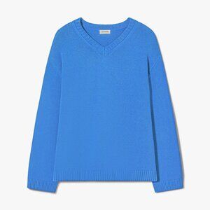 Classic V-Neck Sweater in Bright Blue